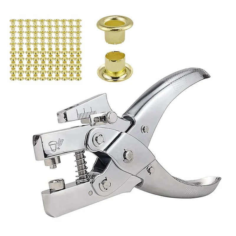 Eyelet Hole Punch Pliers, 3/16 Inch Eyelet Grommet Pliers Kit Metal Eyelets Kits with 200PCS Eyelets Grommet Sets
Eyelet Hole Punch Pliers, 3/16 Inch Eyelet Grommet Pliers Kit Metal Eyelets Kits with 200PCS Eyelets Grommet Sets
