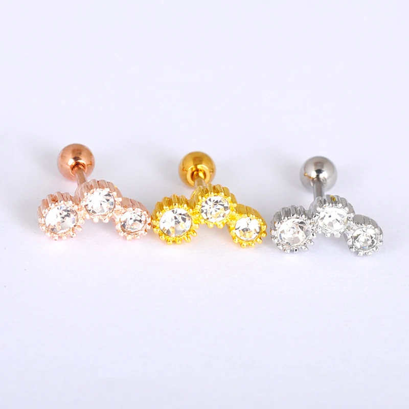 Zircon Cartilage Earring Set for Women Tragus Stud Gold Earrings Stainless Steel Earing Helix Crystal Piercing Body Jewelry 18G
Zircon Cartilage Earring Set for Women Tragus Stud Gold Earrings Stainless Steel Earing Helix Crystal Piercing Body Jewelry 18G