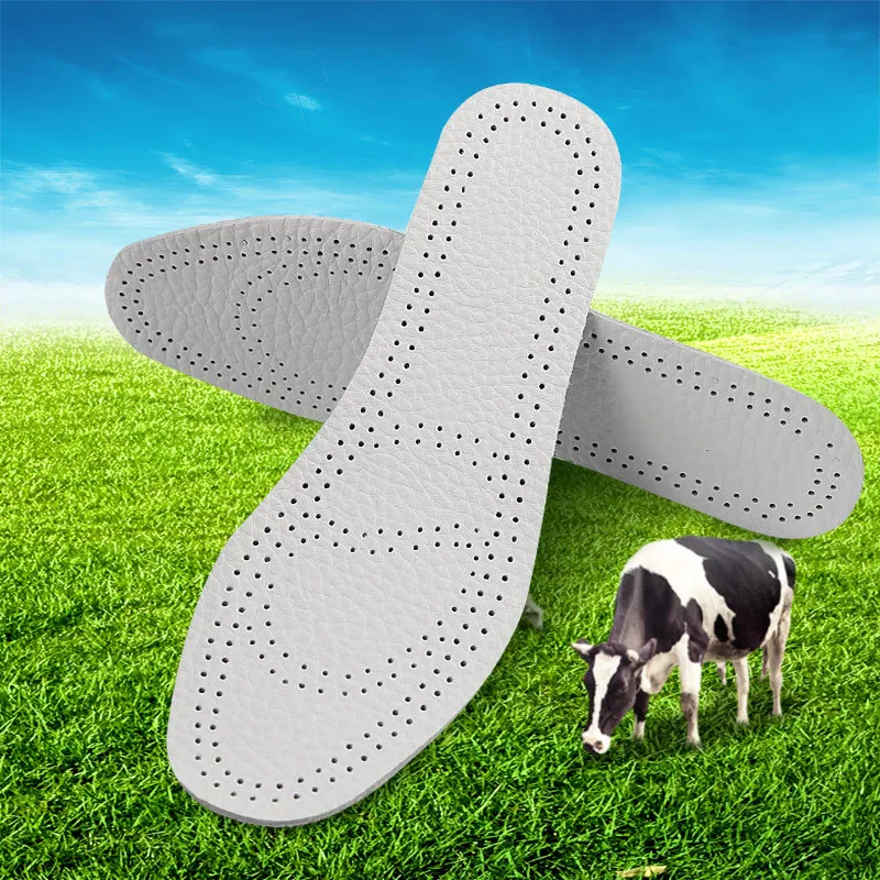 

Ultra Thin Breathable Deodorant Leather Insoles Cushion Pigskin Instantly Absorb Sweat Replacement Inner Soles Shoes Insole Pads