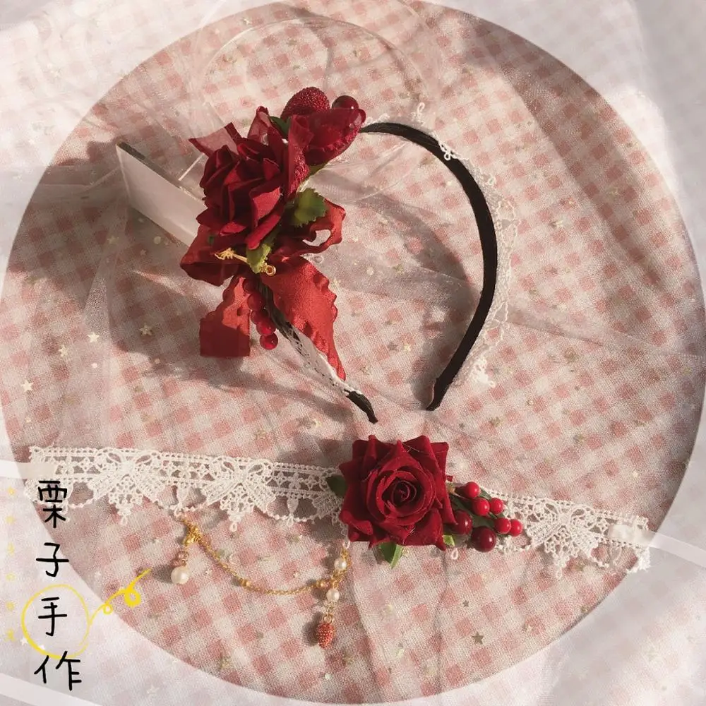 Soft Sister Sweet Lolita Berry Rose KC Bow Headband Cosplay Gothic Retro Girl Hair Band Necklace Choker Hair Accessories
Soft Sister Sweet Lolita Berry Rose KC Bow Headband Cosplay Gothic Retro Girl Hair Band Necklace Choker Hair Accessories