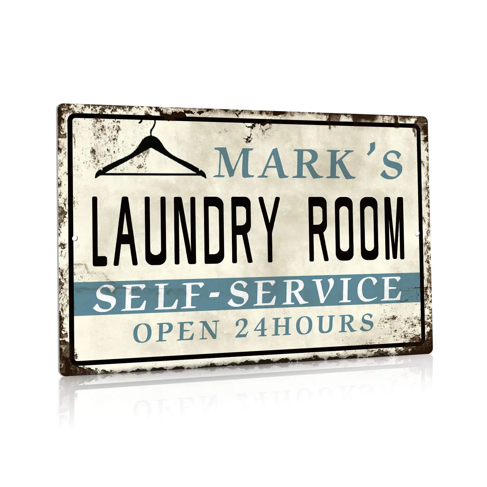 

Decor Personalized Laundry Metal Sign, 8"x12" Industrial Grade Aluminium, Rust-Free, Indoor/Outdoor,Custom Gift (DZLB