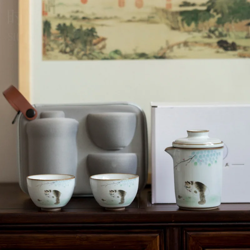 Ceramic Travel Tea Set Kung Fu Chinese Drinkware Bowl Coffee Porcelain Cup Portable Sake Tea Set Teapot Matcha Teaware DF50CJ
Ceramic Travel Tea Set Kung Fu Chinese Drinkware Bowl Coffee Porcelain Cup Portable Sake Tea Set Teapot Matcha Teaware DF50CJ