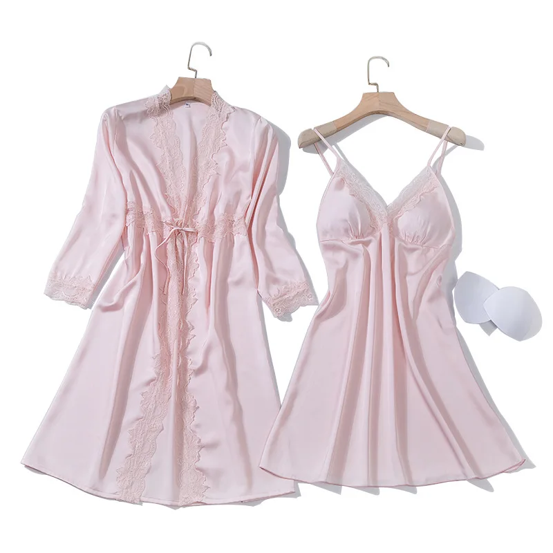 Summer Lace Flower Night Robe Sexy Women 2PC Strap Top Suit Sleepwear Sets Pajamas Home Wear Nightwear Sleep Kimono Bath Gown
Summer Lace Flower Night Robe Sexy Women 2PC Strap Top Suit Sleepwear Sets Pajamas Home Wear Nightwear Sleep Kimono Bath Gown