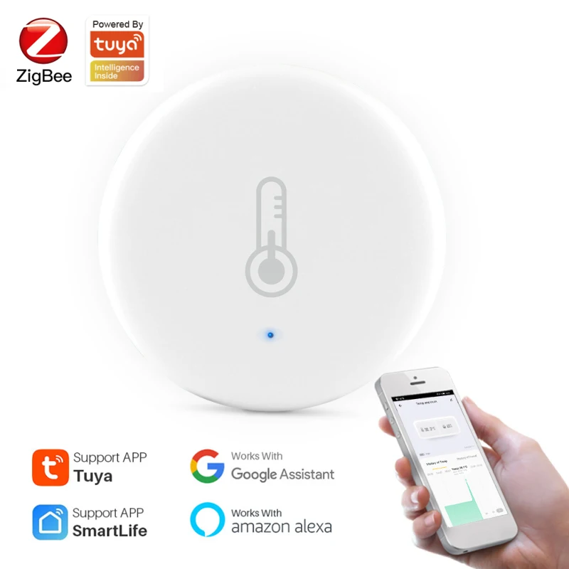 Умный датчик температуры и влажности Tuya ZigBee, внутренний гигрометр, термометр, на батарейках, для системы безопасности Alexa Google Home
Умный датчик температуры и влажности Tuya ZigBee, внутренний гигрометр, термометр, на батарейках, для системы безопасности Alexa Google Home