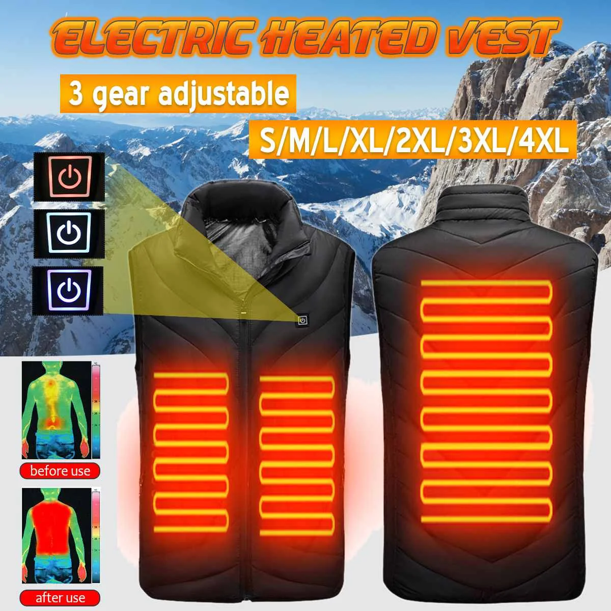 Sales 3Gear Heated Vest Red/Black Men Women Winter USB Electrical Heated Sleeveless Jacket Outdoor Hiking Warm Waistcoat Jackect
Sales 3Gear Heated Vest Red/Black Men Women Winter USB Electrical Heated Sleeveless Jacket Outdoor Hiking Warm Waistcoat Jackect