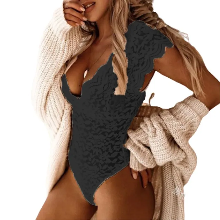 WEPBEL Spring and Autumn Fashion V-neck Sleeveless Slim Hollow Out Bodysuits Women's Sexy Skinny Solid Color Lace Bodysuits
WEPBEL Spring and Autumn Fashion V-neck Sleeveless Slim Hollow Out Bodysuits Women's Sexy Skinny Solid Color Lace Bodysuits