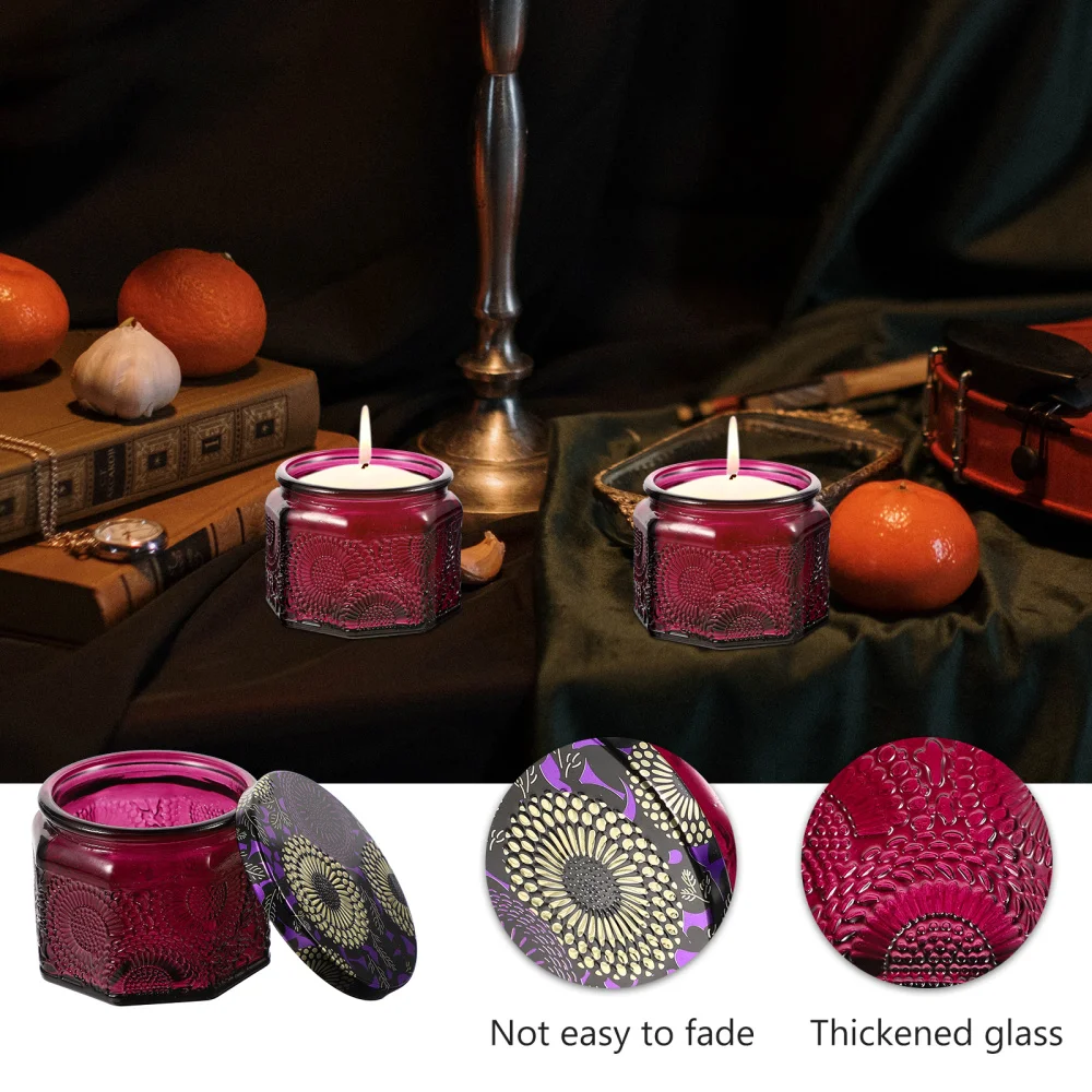 14pcs Embossed Glass Candle Jars Container with Lids Recyclable Candle jars
14pcs Embossed Glass Candle Jars Container with Lids Recyclable Candle jars