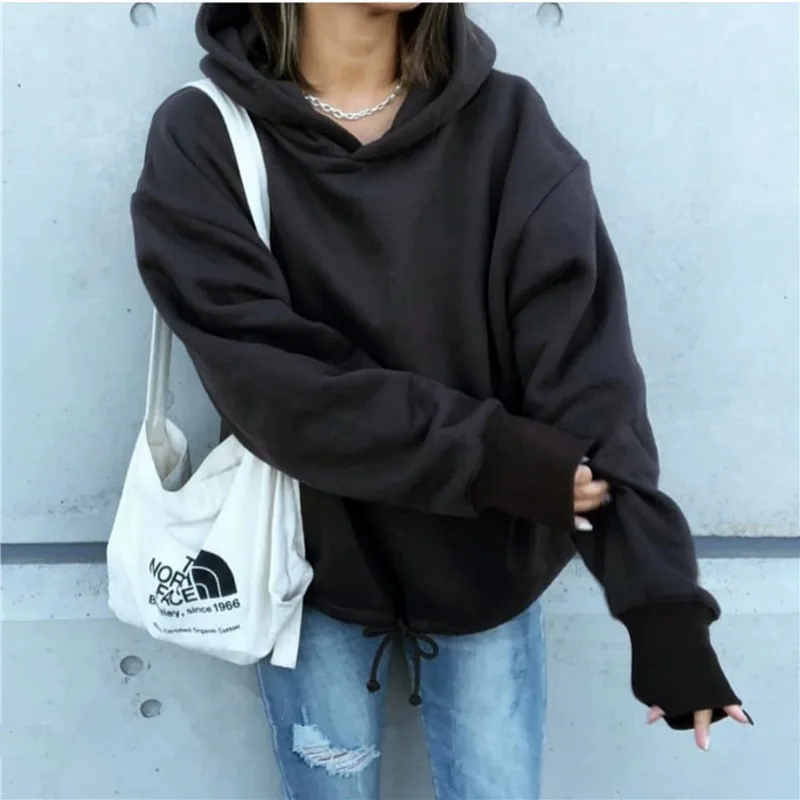 Pullovers Thick Plush Cotton Solid Warm Winter Hoodie Women Sweatshirt Loose Drawstring 2020 Autumn New Fashion Simple Design BF
Pullovers Thick Plush Cotton Solid Warm Winter Hoodie Women Sweatshirt Loose Drawstring 2020 Autumn New Fashion Simple Design BF