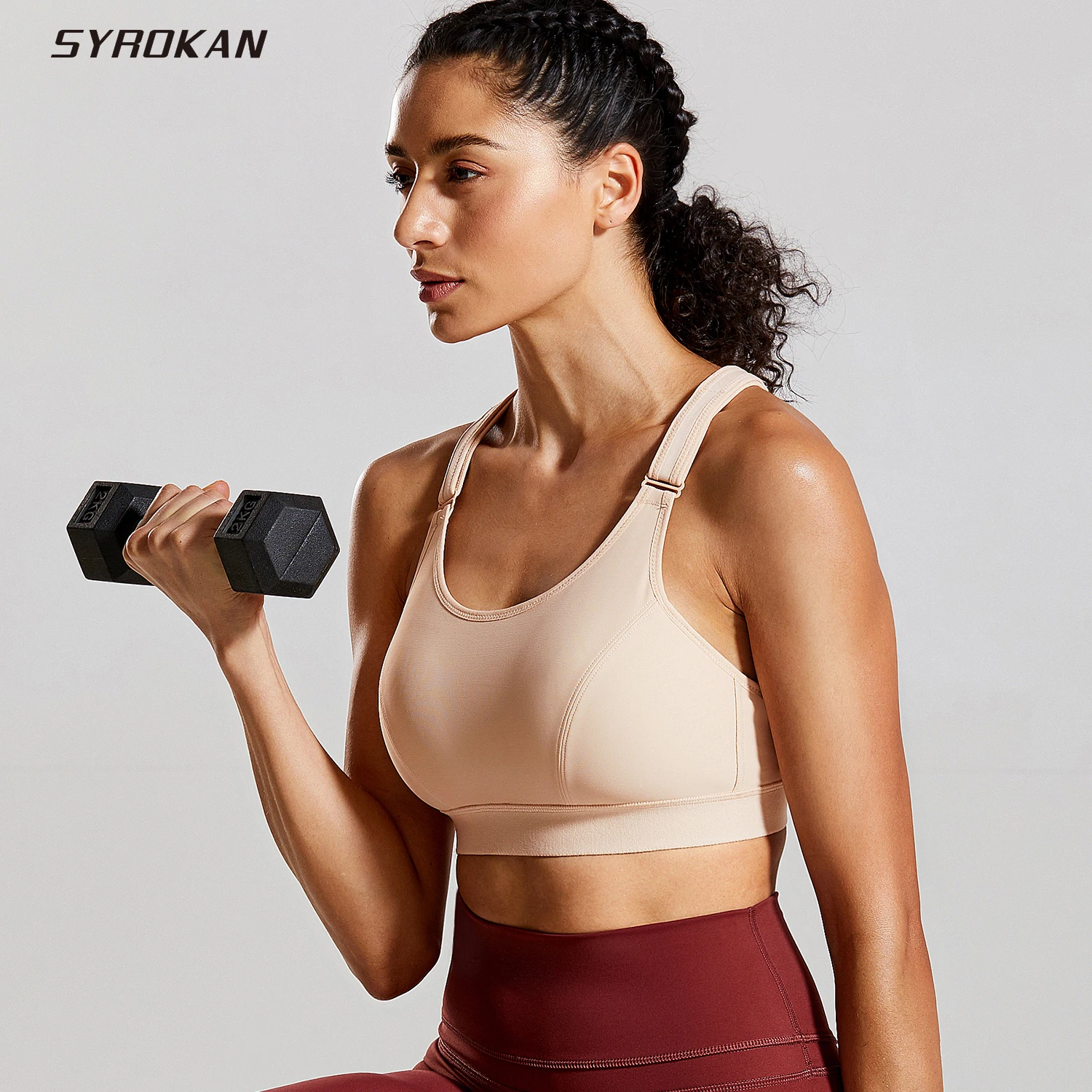 SYROKAN Women's Front Adjustable Wirefree High Impact Full Support Plus Size Sports Bra
SYROKAN Women's Front Adjustable Wirefree High Impact Full Support Plus Size Sports Bra