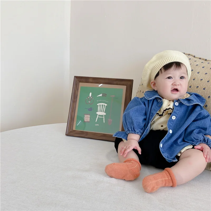 Корейский стиль, новинка 2021, Осенние комплекты для маленьких девочек, топ с круглым воротником в горошек + шорты + джинсовое синее пальто, дет...
Корейский стиль, новинка 2021, Осенние комплекты для маленьких девочек, топ с круглым воротником в горошек + шорты + джинсовое синее пальто, дет...