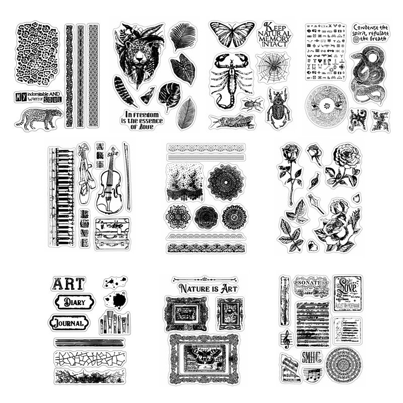 14 x 18 CM New Arrival 2021 Retro Clear Stamps For Scrapbooking And Card Making Lion Snake HD Natural Stamp Account Craft Set
14 x 18 CM New Arrival 2021 Retro Clear Stamps For Scrapbooking And Card Making Lion Snake HD Natural Stamp Account Craft Set