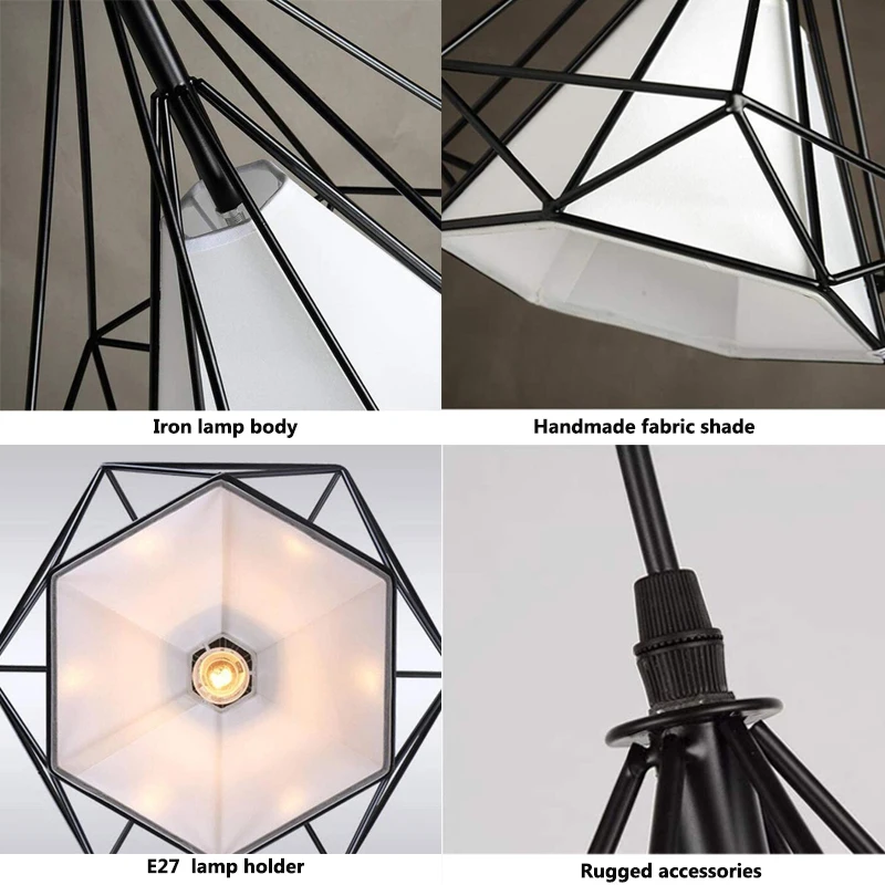Современные подвесные светильники E27 в скандинавском стиле железный