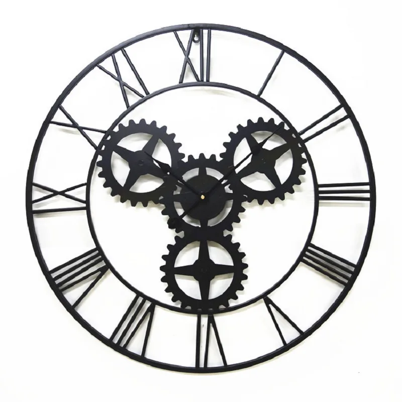 Large 70cm American black antique wall clock Iron vintage gear bar coffee house clocks wall home decor large wall clock
Large 70cm American black antique wall clock Iron vintage gear bar coffee house clocks wall home decor large wall clock
