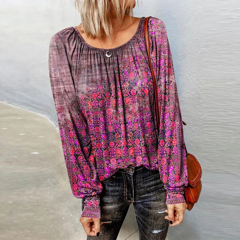 Autumn Winter New Floral Print Tee Shirt Women Vintage O Neck Bottoming Pullover Tops Casual Fashion Long Sleeve Loose T-Shirts
Autumn Winter New Floral Print Tee Shirt Women Vintage O Neck Bottoming Pullover Tops Casual Fashion Long Sleeve Loose T-Shirts