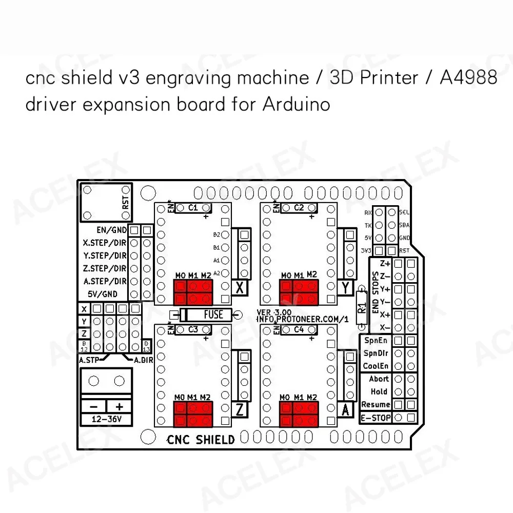 3D printer Parts A4988 Driver CNC Qunqi Shield Expansion Board for V3 Engraver
3D printer Parts A4988 Driver CNC Qunqi Shield Expansion Board for V3 Engraver