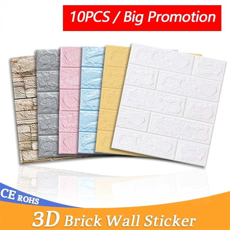 10Pcs Self-Adhesive 3D Brick Sticker DIY Waterproof Foam Wallpaper Kids Room Kitchen Roof Ceiling Background Wall Decals
10Pcs Self-Adhesive 3D Brick Sticker DIY Waterproof Foam Wallpaper Kids Room Kitchen Roof Ceiling Background Wall Decals