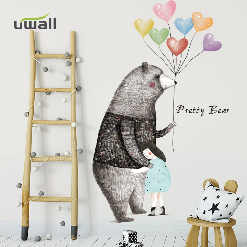 Romantic Bear Balloon Self-adhesive Anime Sticker Bedroom Living room Home Decor Wall Stickers For Kids Room Wall Decoration
Romantic Bear Balloon Self-adhesive Anime Sticker Bedroom Living room Home Decor Wall Stickers For Kids Room Wall Decoration