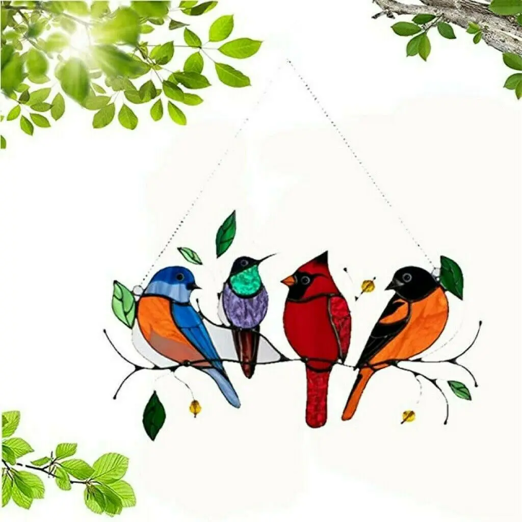 Mini Stained Bird Glass Window Wire High Panel Decor-new Window Glass Birds Wall Hanging Birds Decor Room Accessories
Mini Stained Bird Glass Window Wire High Panel Decor-new Window Glass Birds Wall Hanging Birds Decor Room Accessories