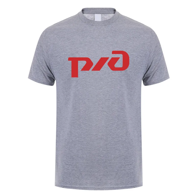 

Russian Railways T Shirts Man Summer Short Sleeve Cotton USSR Russia T-shirt Tops Men