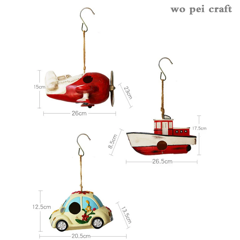 Outdoor Garden Decoration Hanging Nest Bird House Idyllic Landscape Car Airplane Ship Sculpture Park Courtyard Resin Crafts 
Outdoor Garden Decoration Hanging Nest Bird House Idyllic Landscape Car Airplane Ship Sculpture Park Courtyard Resin Crafts