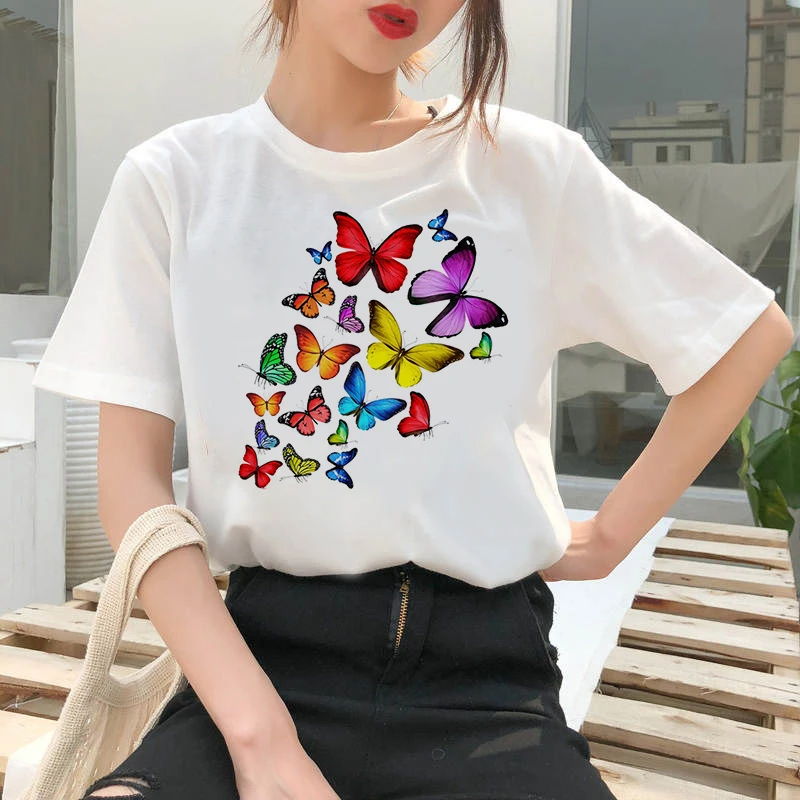 Ladies cute clothes Harajuku T-shirt Colorful butterfly T-shirt cool T-shirt cartoon female graphic T-shirt kawaii shirt
Ladies cute clothes Harajuku T-shirt Colorful butterfly T-shirt cool T-shirt cartoon female graphic T-shirt kawaii shirt