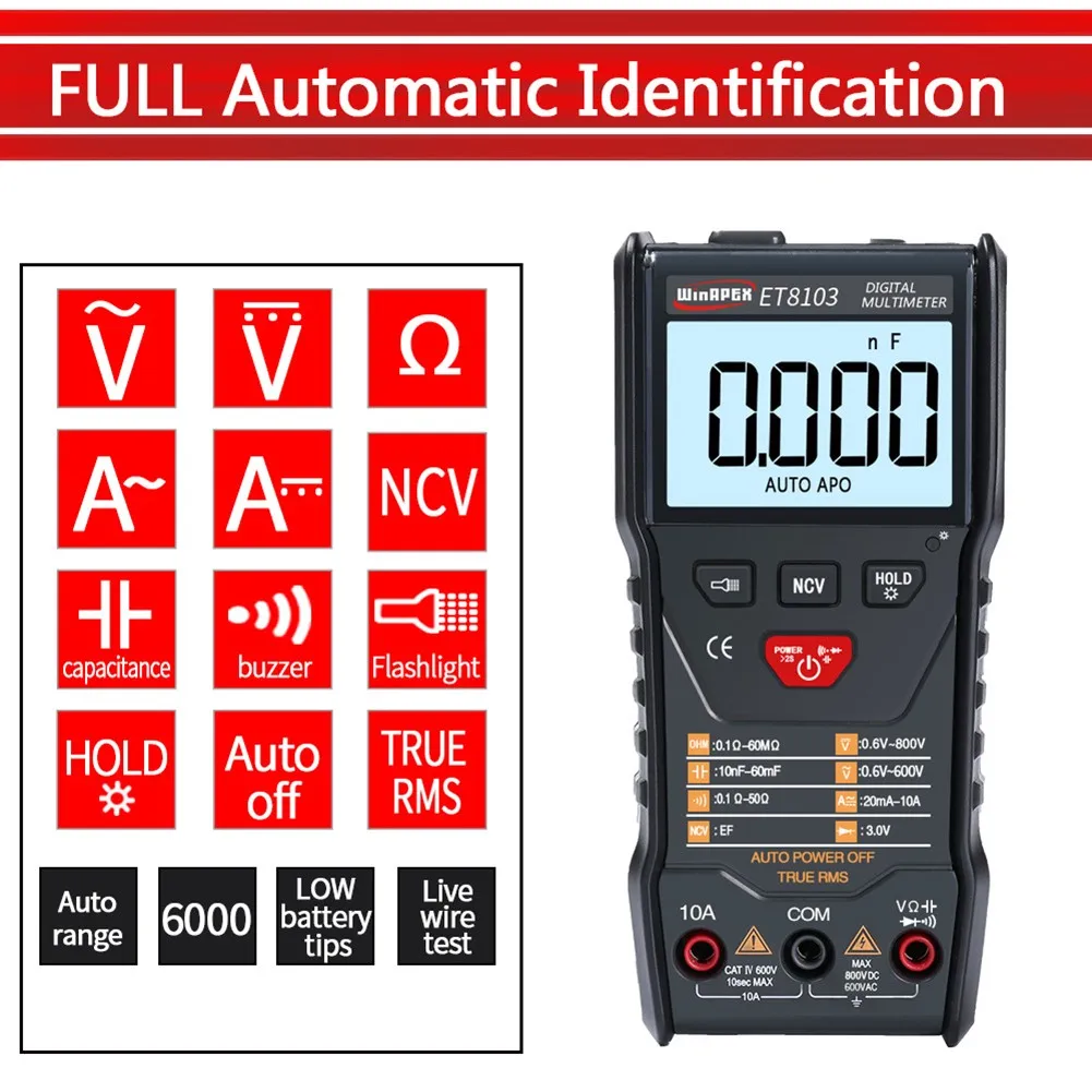 ET8103 Full Smart Digital Multimeter WinAPEX ET8103 Pocket Watch Power Tools Packing Box With Manual
ET8103 Full Smart Digital Multimeter WinAPEX ET8103 Pocket Watch Power Tools Packing Box With Manual