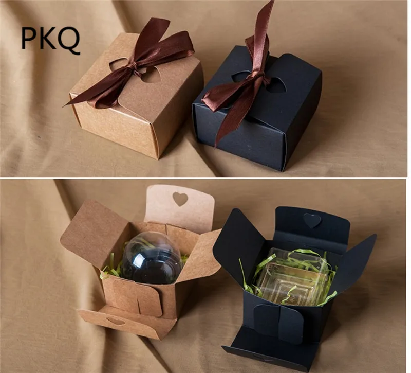 8*8*5cm Vintage Kraft Paper Small Gift Box With Ribbon Wedding Candy Box Black paper box for cookies
8*8*5cm Vintage Kraft Paper Small Gift Box With Ribbon Wedding Candy Box Black paper box for cookies