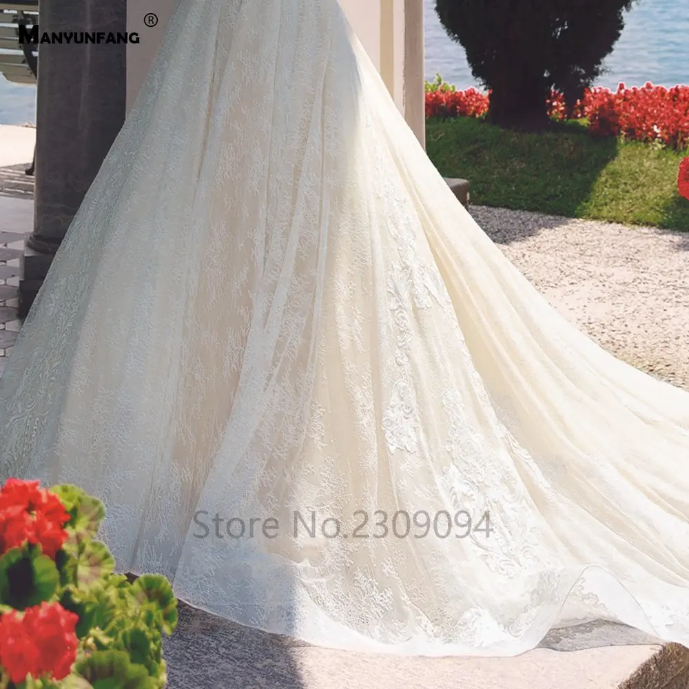 MANYUNFANG Off The Shoulder mariage Half Sleeves vestido noiva Luxury Lace Wedding Gowns Cathedral Train Boho Wedding Dress
MANYUNFANG Off The Shoulder mariage Half Sleeves vestido noiva Luxury Lace Wedding Gowns Cathedral Train Boho Wedding Dress