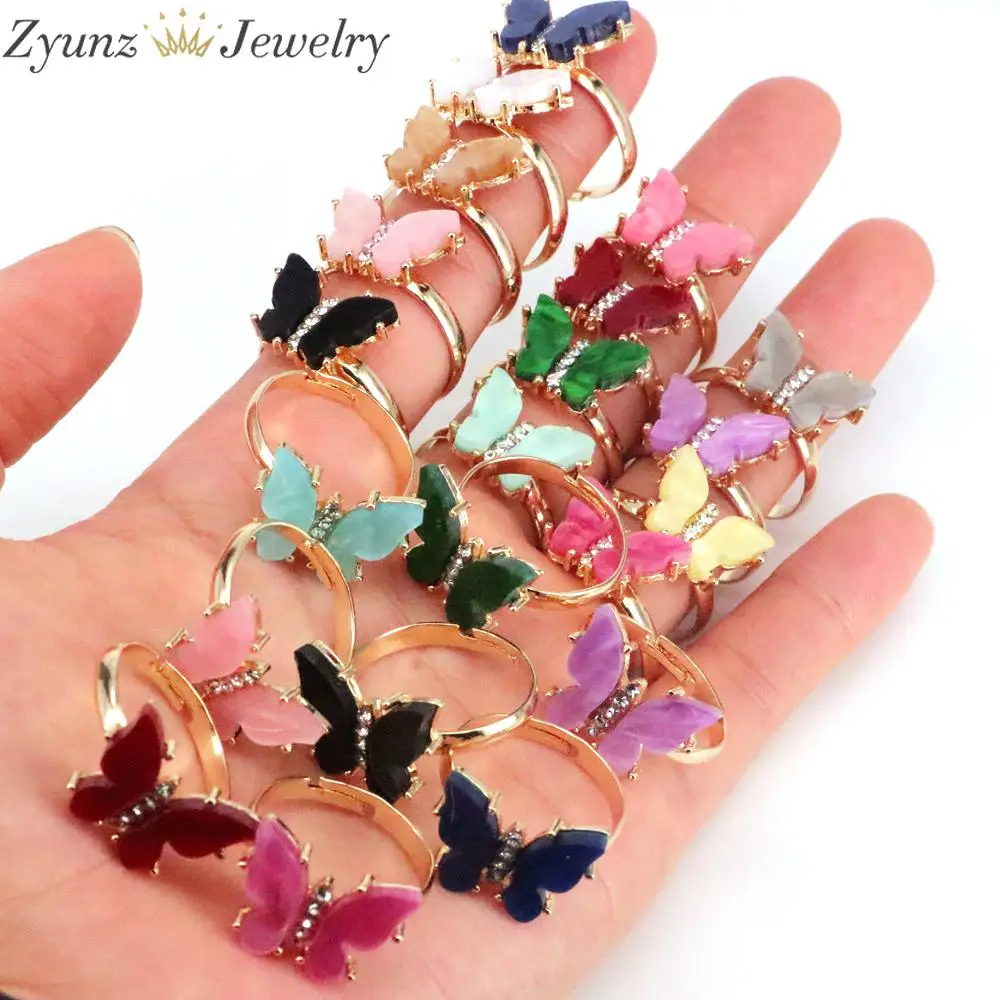 10PCS, Fashion Multicolor Butterfly Rings For Woman New Resin Ring Wedding Jewelry Party Accessories
10PCS, Fashion Multicolor Butterfly Rings For Woman New Resin Ring Wedding Jewelry Party Accessories