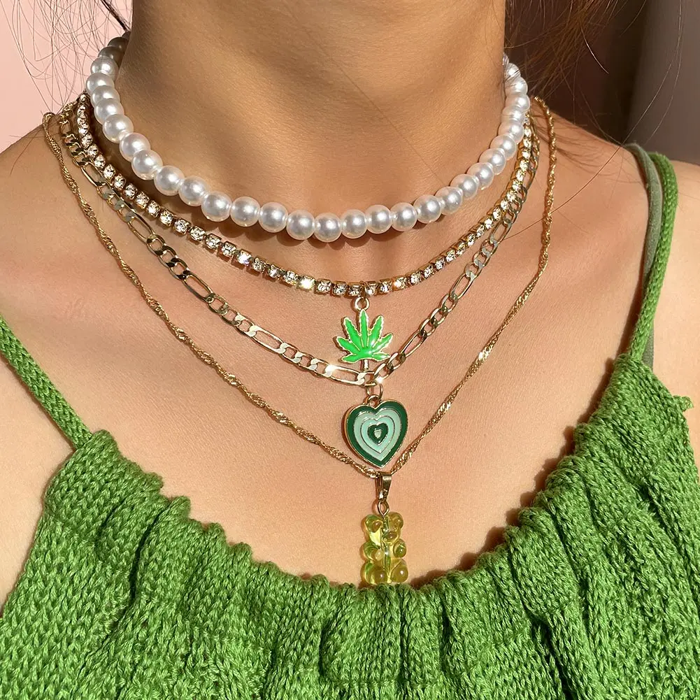 Boho Beach Multilayer Gummy Bear Heart Pendant Necklaces For Women Imitation Pearl Choker Crystal Tennis Chain Necklace Jewelry
Boho Beach Multilayer Gummy Bear Heart Pendant Necklaces For Women Imitation Pearl Choker Crystal Tennis Chain Necklace Jewelry