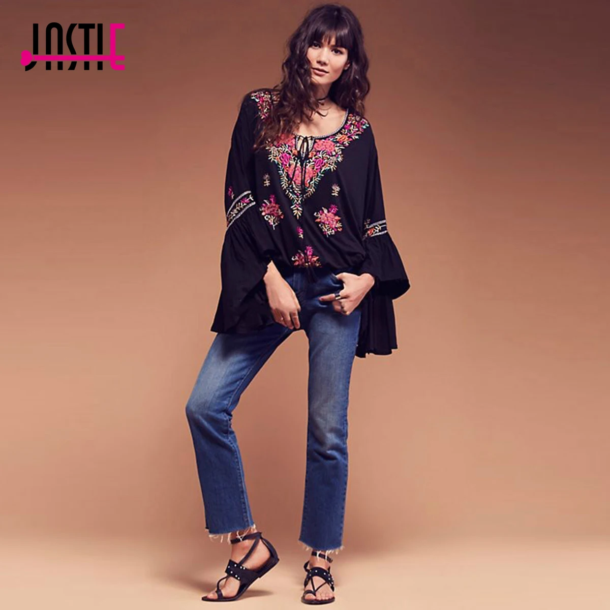 Jastie Siren Song Top Women Blusas Vintage Embroidery Floral Ruffle Cuffs V-Neck Beach Casual Loose Shirt Tops Boho Blusas
Jastie Siren Song Top Women Blusas Vintage Embroidery Floral Ruffle Cuffs V-Neck Beach Casual Loose Shirt Tops Boho Blusas