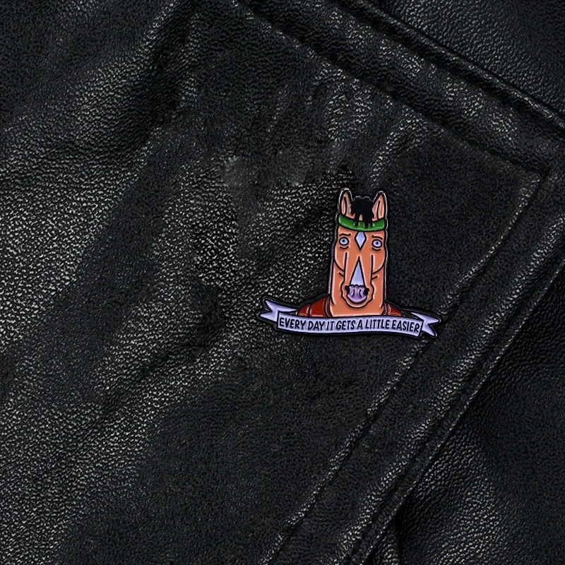 Everyday It Gets A little Easier Horse-man Pin One of the greatest quotes from Animation TV show! | Украшения и аксессуары