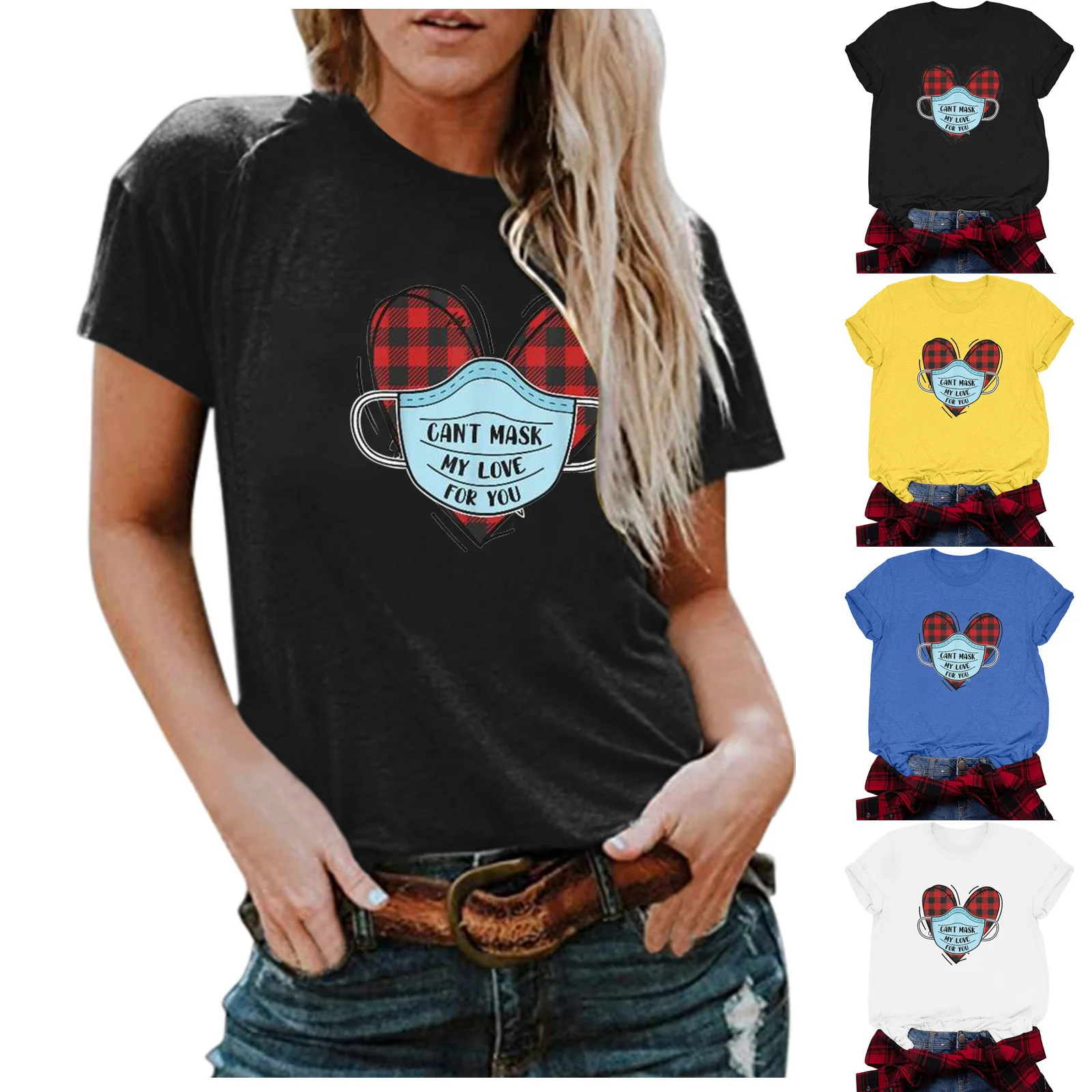 Wearing Mask Heart Print Women T Shirt Short Sleeve O Neck Loose Women Tshirt Ladies Tee Shirt Tops Clothes Camisetas Mujer
Wearing Mask Heart Print Women T Shirt Short Sleeve O Neck Loose Women Tshirt Ladies Tee Shirt Tops Clothes Camisetas Mujer