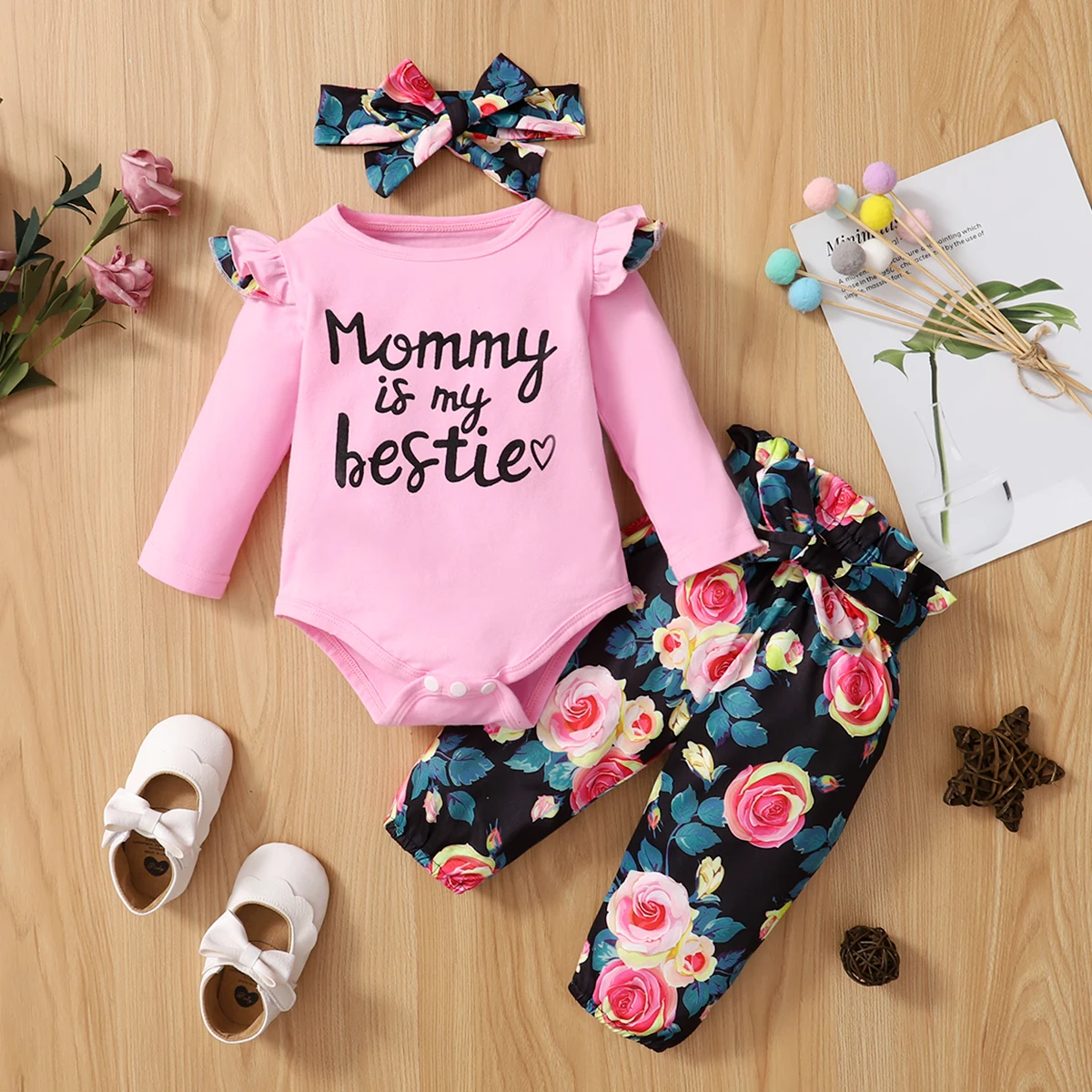 Newborn Baby Girl Clothes Infant Girl Clothes Baby Girl Outfit Pink Moony's Is My Bestie Print + Rose Pants Toddler Outfits
Newborn Baby Girl Clothes Infant Girl Clothes Baby Girl Outfit Pink Moony's Is My Bestie Print + Rose Pants Toddler Outfits