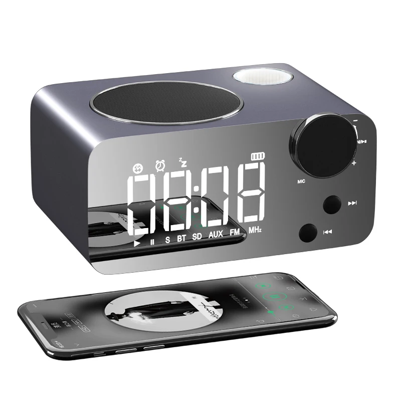 Alarm Clock FM Radio Sensing Electronic Desktop Tabke Clock Wireless Bluetooth Speaker Luminova Touch Watch Led Mirror Digital
Alarm Clock FM Radio Sensing Electronic Desktop Tabke Clock Wireless Bluetooth Speaker Luminova Touch Watch Led Mirror Digital