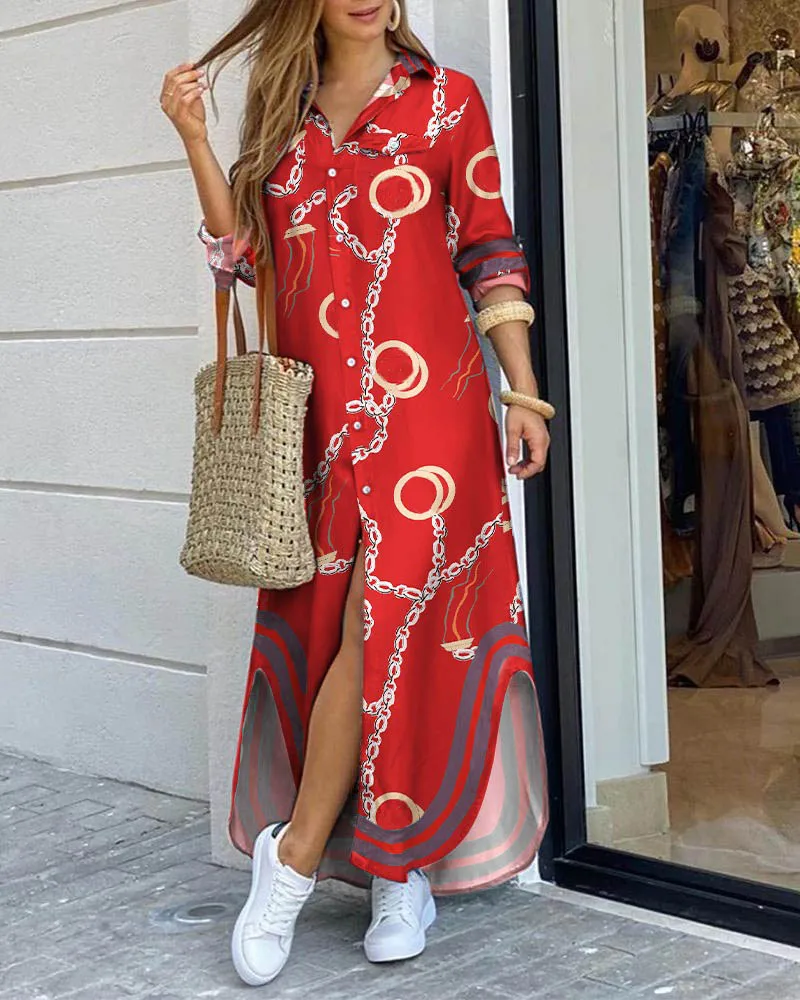 Women Fashionable Shirt-style Button Dress Ladies Casual Long Street Dress Large Size Loose Home Commuter Print Dress
Women Fashionable Shirt-style Button Dress Ladies Casual Long Street Dress Large Size Loose Home Commuter Print Dress