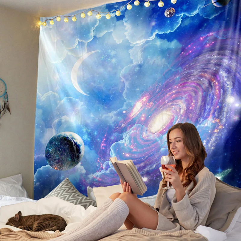 Tapestry Starry Sky Background Moon Brushed Texture Wall Hanging Bedroom Decoration
Tapestry Starry Sky Background Moon Brushed Texture Wall Hanging Bedroom Decoration