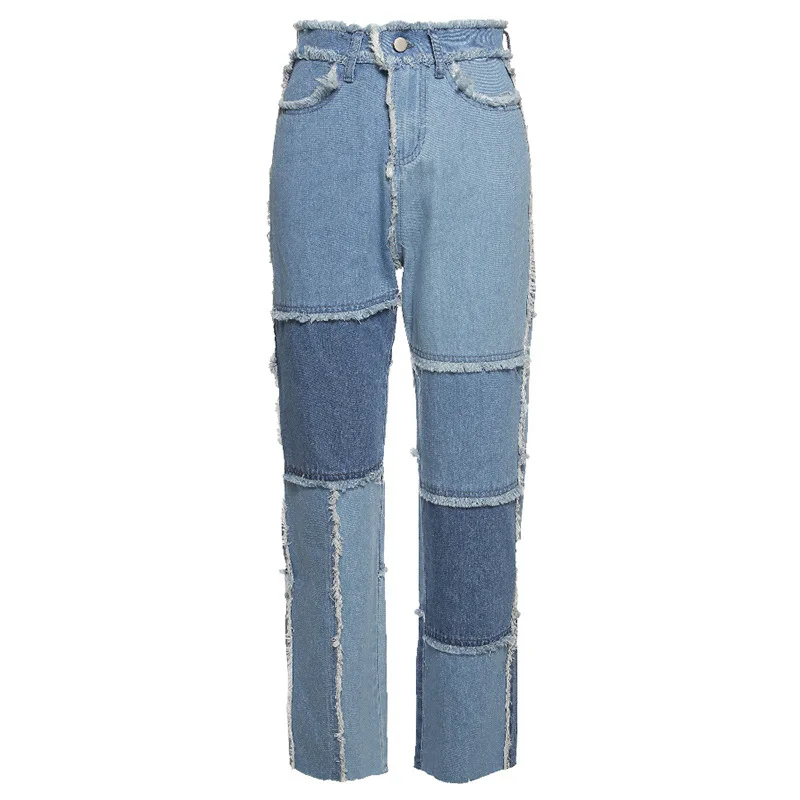 Patchwork Two Tone Jeans Women 2021 Spring Fashion Tassel High Waist Straight Leg Jeans Female Casual Denim Trousers Pantalones
Patchwork Two Tone Jeans Women 2021 Spring Fashion Tassel High Waist Straight Leg Jeans Female Casual Denim Trousers Pantalones