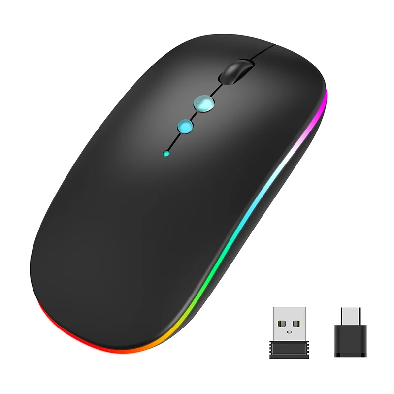 2.4G Wireless Mouse Computer Optical Mouse With USB And Type-C Receiver Self Charging Function Built-in 450 Ma Polymer Battery
2.4G Wireless Mouse Computer Optical Mouse With USB And Type-C Receiver Self Charging Function Built-in 450 Ma Polymer Battery