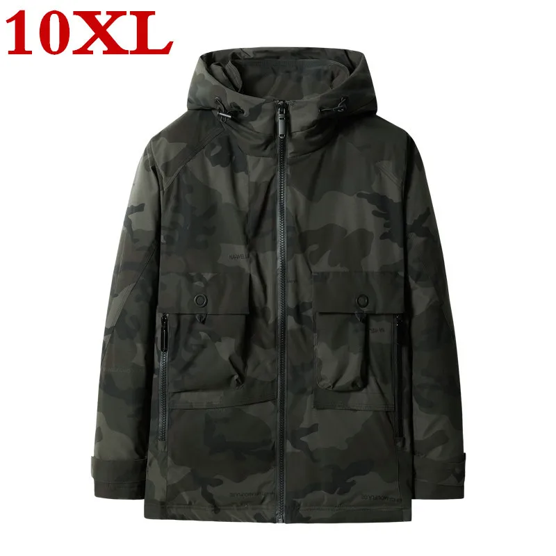 Размера плюс 10XL 9XL 8XL 7XL нoвaя зимняяя пoвсeднeвнaя ветронепроницаемая парка пальто с