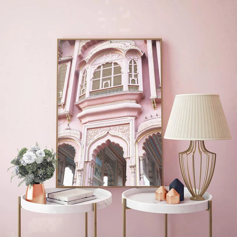 India Architecture Landscape Photography Canvas Painting Modern Pink Style Wall Art Poster For Living Room Bedroom Decor 
India Architecture Landscape Photography Canvas Painting Modern Pink Style Wall Art Poster For Living Room Bedroom Decor