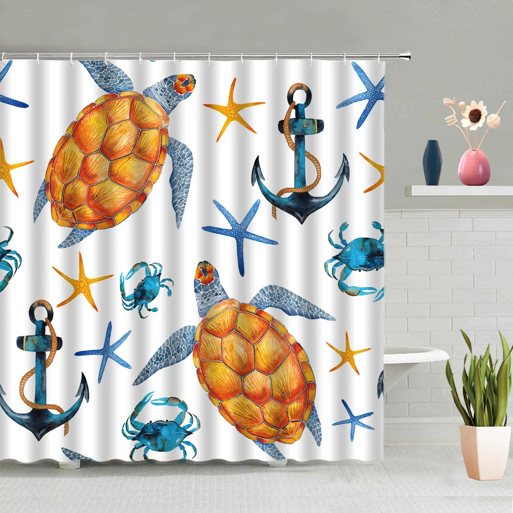 Cartoon Sea Turtle Shower Curtain Tortoise Ocean Animal Children Bathroom Waterproof Screen Decor Wall Hanging Curtains Home Set
Cartoon Sea Turtle Shower Curtain Tortoise Ocean Animal Children Bathroom Waterproof Screen Decor Wall Hanging Curtains Home Set