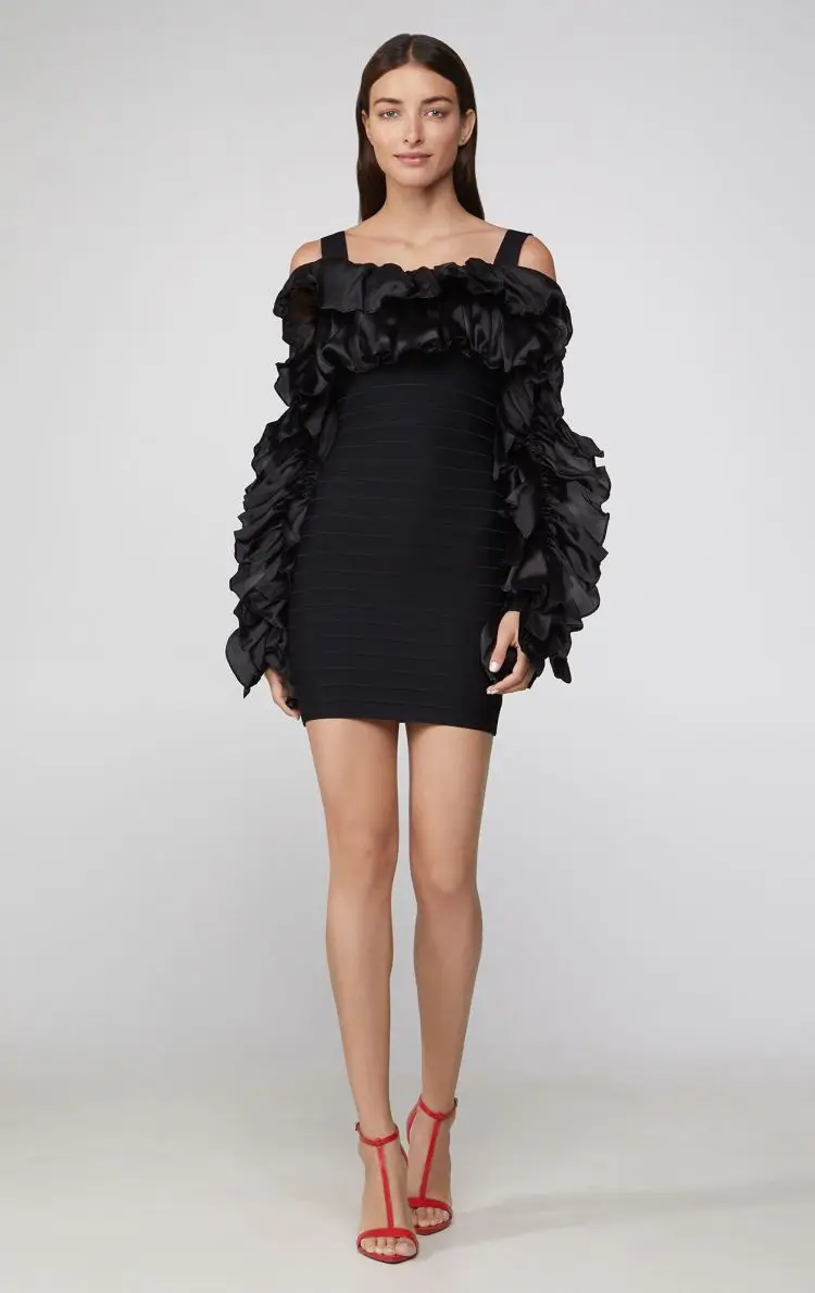 2020 New Women black square collar off shoulder long sleeve Celebrity Party Bodycon Bandage Dresses wholesale
2020 New Women black square collar off shoulder long sleeve Celebrity Party Bodycon Bandage Dresses wholesale