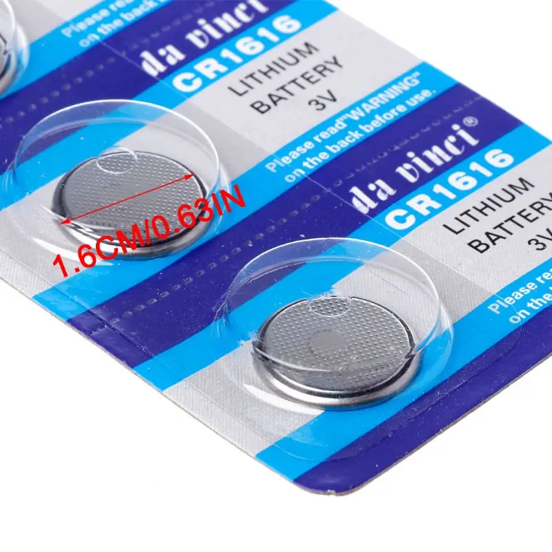 5PCS Button Battery CR1616 Lithium Coin Cell Batteries 3V DL1616 ECR1616 LM1616 CR 1616 Electronic Car Key Watch Toy Remote
5PCS Button Battery CR1616 Lithium Coin Cell Batteries 3V DL1616 ECR1616 LM1616 CR 1616 Electronic Car Key Watch Toy Remote