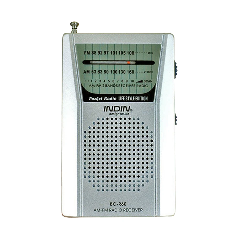 

Portable AM FM Radio BC-R60 2AA Battery Operated 2-Band Mini Pocket Radio with Loud Speaker 3.5mm Earphone Jack for Indoor Outdo