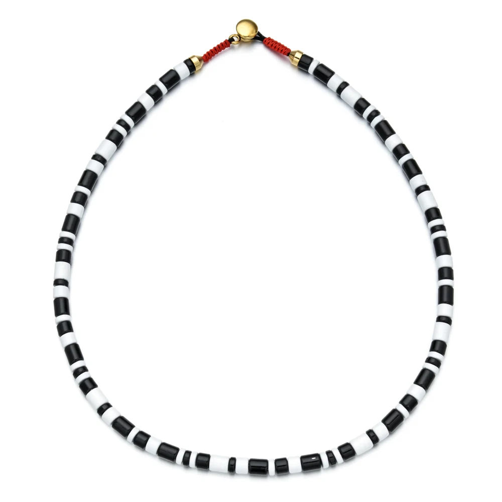 

Модное черное эмалированное металлическое ожерелье ZMZY с бусинами для женщин и мужчин, богемное красочное ожерелье-чокер, ювелирные изделия...