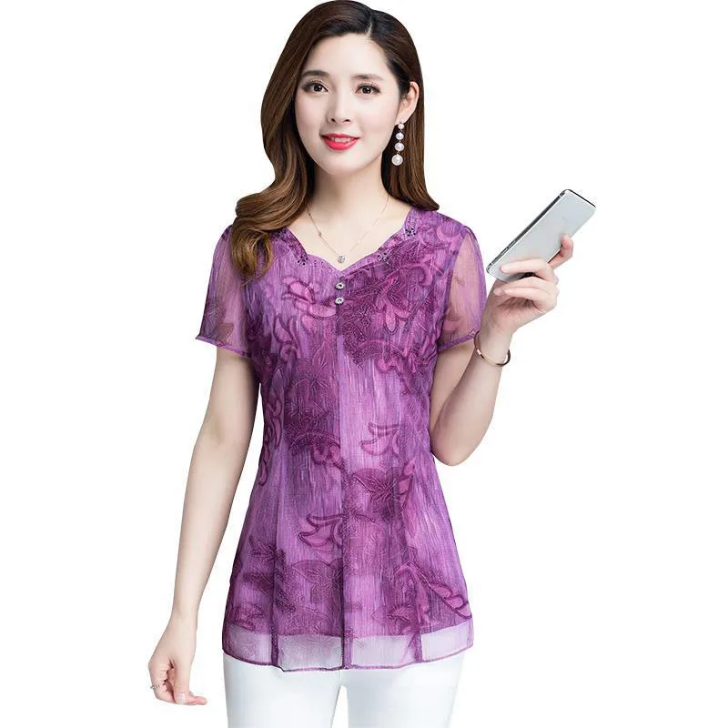 Women Spring Summer Style Chiffon Blouses Shirts Lady Casual Short Sleeve V-Neck Flower Printed Blusas Tops RR0046
Women Spring Summer Style Chiffon Blouses Shirts Lady Casual Short Sleeve V-Neck Flower Printed Blusas Tops RR0046