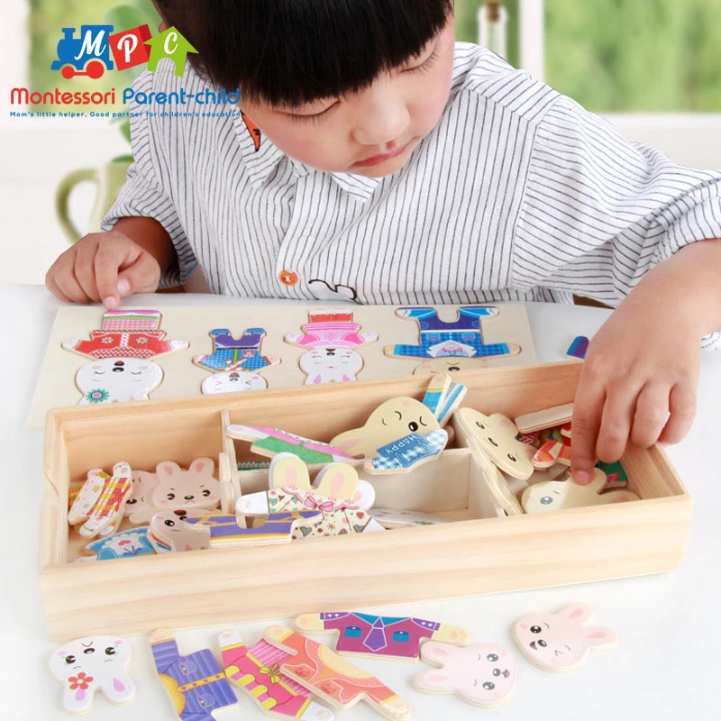 New Bunny Dressing Puzzle Game Children's Cognitive Matching Toys Exquisite Wooden Box Storage Safe For Kids
New Bunny Dressing Puzzle Game Children's Cognitive Matching Toys Exquisite Wooden Box Storage Safe For Kids