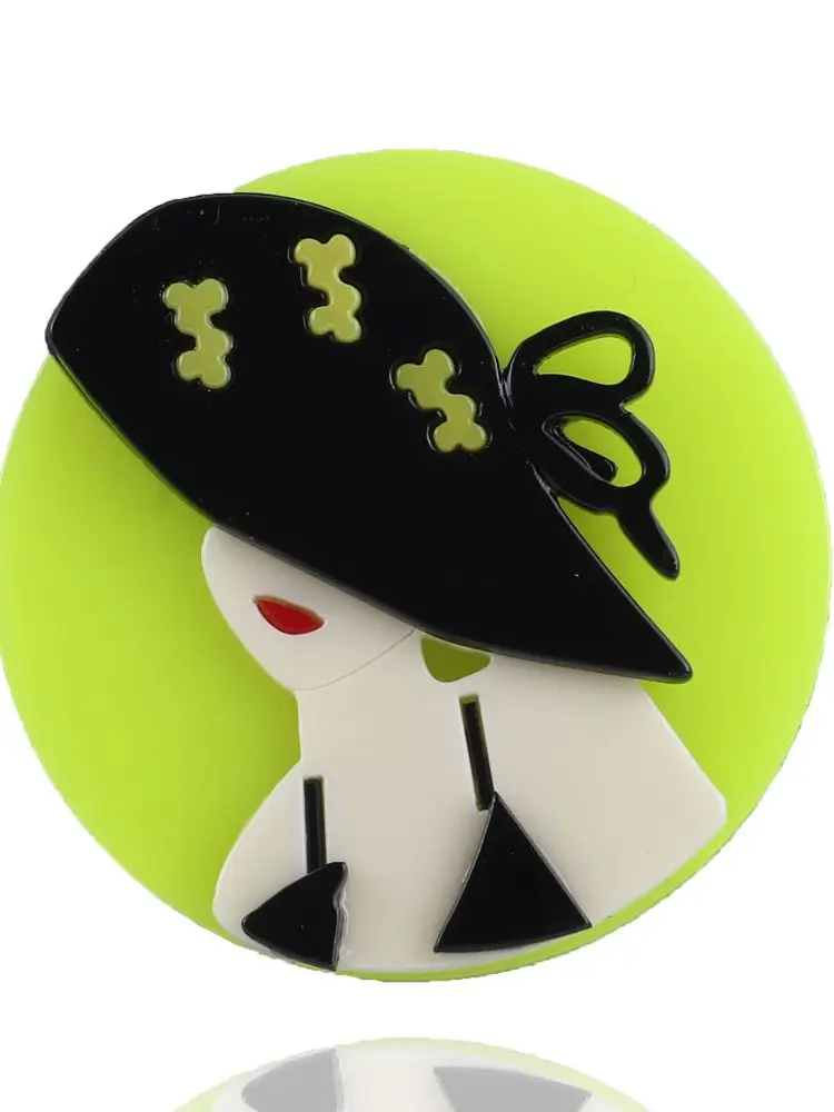 New Punk Big Green Round Black Hat Lady Acrylic Brooch For Women Girls Cute Badges Brooch and Pins Fashion Party Jewelry Gifts
New Punk Big Green Round Black Hat Lady Acrylic Brooch For Women Girls Cute Badges Brooch and Pins Fashion Party Jewelry Gifts