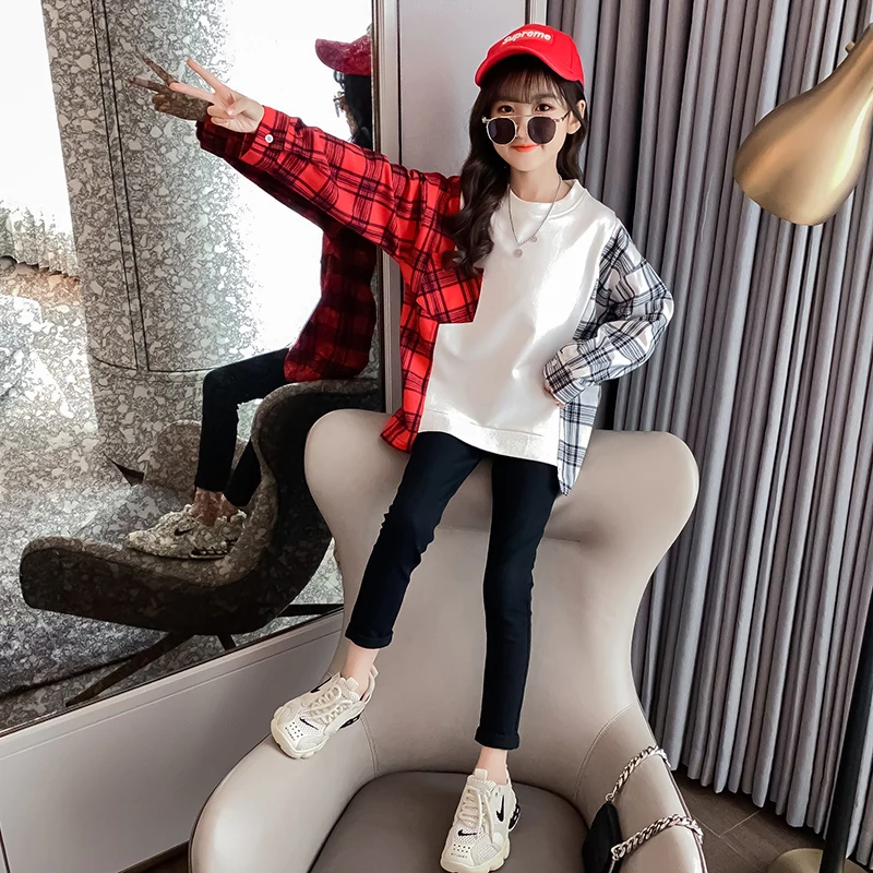 2021 New Spring Autumn Girls Long-sleeved Top Stitching Fashion Bottoming Shirt Coat
2021 New Spring Autumn Girls Long-sleeved Top Stitching Fashion Bottoming Shirt Coat